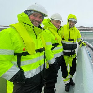 From left to right_project manager Tom Christian Dahl (Cflow) CMO Gunnar Hoff (Cflow) and project director Jostein Nilssen (Andfjord Salmon) Photo by Cflow