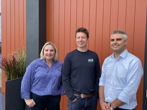 L R Ace Aquatec Chief Sales and Marketing Officer, Tara Mcgregor-Woodhams, CEO Nathan-Pyne Carter & EMEA Sales & Partnership Manager Costa Skotidas