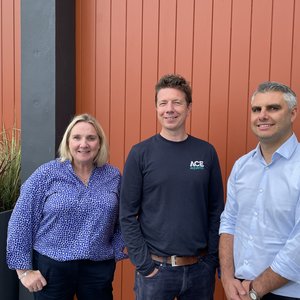 L R Ace Aquatec Chief Sales and Marketing Officer, Tara Mcgregor-Woodhams, CEO Nathan-Pyne Carter & EMEA Sales & Partnership Manager Costa Skotidas